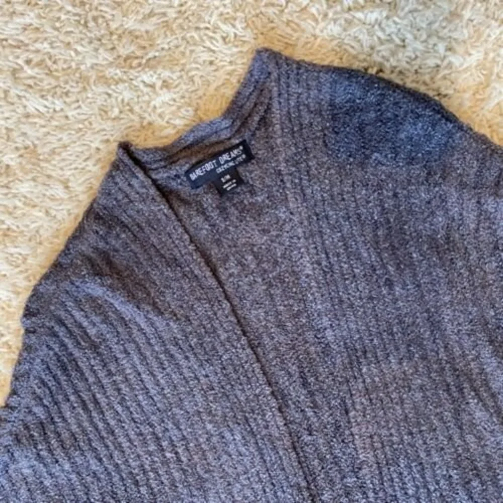 Barefoot Dreams Cozychic Lite Ribbed Shrug Cardi Pacific Blue Size S/M - Picture 4 of 12